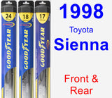 Front & Rear Wiper Blade Pack for 1998 Toyota Sienna - Hybrid