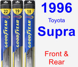 Front & Rear Wiper Blade Pack for 1996 Toyota Supra - Hybrid