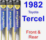 Front & Rear Wiper Blade Pack for 1982 Toyota Tercel - Hybrid