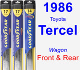 Front & Rear Wiper Blade Pack for 1986 Toyota Tercel - Hybrid