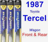 Front & Rear Wiper Blade Pack for 1987 Toyota Tercel - Hybrid