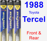 Front & Rear Wiper Blade Pack for 1988 Toyota Tercel - Hybrid