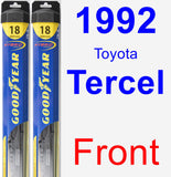 Front Wiper Blade Pack for 1992 Toyota Tercel - Hybrid