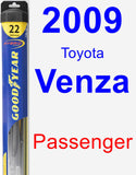 Passenger Wiper Blade for 2009 Toyota Venza - Hybrid