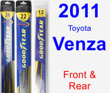 Front & Rear Wiper Blade Pack for 2011 Toyota Venza - Hybrid