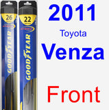 Front Wiper Blade Pack for 2011 Toyota Venza - Hybrid