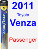 Passenger Wiper Blade for 2011 Toyota Venza - Hybrid