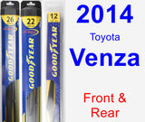 Front & Rear Wiper Blade Pack for 2014 Toyota Venza - Hybrid