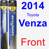 Front Wiper Blade Pack for 2014 Toyota Venza - Hybrid