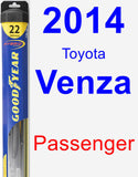 Passenger Wiper Blade for 2014 Toyota Venza - Hybrid