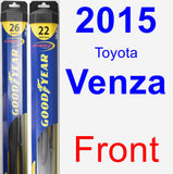 Front Wiper Blade Pack for 2015 Toyota Venza - Hybrid