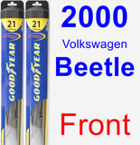 Front Wiper Blade Pack for 2000 Volkswagen Beetle - Hybrid