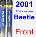 Front Wiper Blade Pack for 2001 Volkswagen Beetle - Hybrid