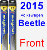 Front Wiper Blade Pack for 2015 Volkswagen Beetle - Hybrid
