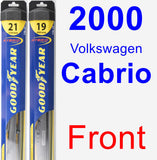 Front Wiper Blade Pack for 2000 Volkswagen Cabrio - Hybrid