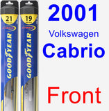 Front Wiper Blade Pack for 2001 Volkswagen Cabrio - Hybrid