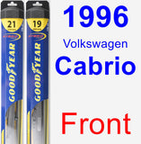 Front Wiper Blade Pack for 1996 Volkswagen Cabrio - Hybrid