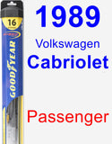 Passenger Wiper Blade for 1989 Volkswagen Cabriolet - Hybrid