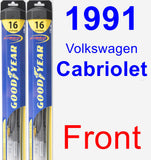 Front Wiper Blade Pack for 1991 Volkswagen Cabriolet - Hybrid