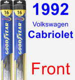 Front Wiper Blade Pack for 1992 Volkswagen Cabriolet - Hybrid