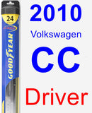 Driver Wiper Blade for 2010 Volkswagen CC - Hybrid