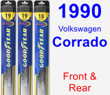 Front & Rear Wiper Blade Pack for 1990 Volkswagen Corrado - Hybrid