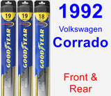 Front & Rear Wiper Blade Pack for 1992 Volkswagen Corrado - Hybrid