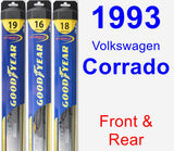 Front & Rear Wiper Blade Pack for 1993 Volkswagen Corrado - Hybrid