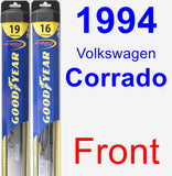 Front Wiper Blade Pack for 1994 Volkswagen Corrado - Hybrid