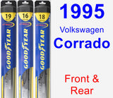 Front & Rear Wiper Blade Pack for 1995 Volkswagen Corrado - Hybrid