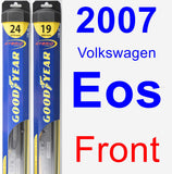 Front Wiper Blade Pack for 2007 Volkswagen Eos - Hybrid