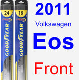 Front Wiper Blade Pack for 2011 Volkswagen Eos - Hybrid