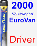 Driver Wiper Blade for 2000 Volkswagen EuroVan - Hybrid