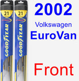 Front Wiper Blade Pack for 2002 Volkswagen EuroVan - Hybrid