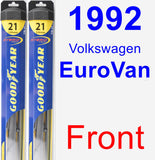 Front Wiper Blade Pack for 1992 Volkswagen EuroVan - Hybrid