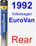 Rear Wiper Blade for 1992 Volkswagen EuroVan - Hybrid