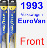 Front Wiper Blade Pack for 1993 Volkswagen EuroVan - Hybrid