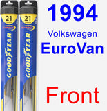 Front Wiper Blade Pack for 1994 Volkswagen EuroVan - Hybrid