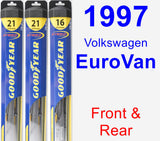 Front & Rear Wiper Blade Pack for 1997 Volkswagen EuroVan - Hybrid