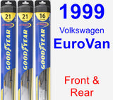 Front & Rear Wiper Blade Pack for 1999 Volkswagen EuroVan - Hybrid