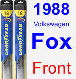 Front Wiper Blade Pack for 1988 Volkswagen Fox - Hybrid