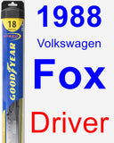 Driver Wiper Blade for 1988 Volkswagen Fox - Hybrid