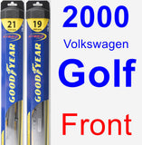 Front Wiper Blade Pack for 2000 Volkswagen Golf - Hybrid