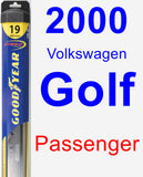 Passenger Wiper Blade for 2000 Volkswagen Golf - Hybrid