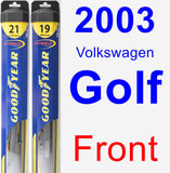 Front Wiper Blade Pack for 2003 Volkswagen Golf - Hybrid