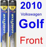 Front Wiper Blade Pack for 2010 Volkswagen Golf - Hybrid