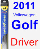 Driver Wiper Blade for 2011 Volkswagen Golf - Hybrid