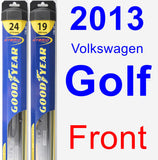 Front Wiper Blade Pack for 2013 Volkswagen Golf - Hybrid