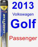 Passenger Wiper Blade for 2013 Volkswagen Golf - Hybrid