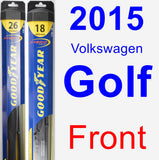 Front Wiper Blade Pack for 2015 Volkswagen Golf - Hybrid